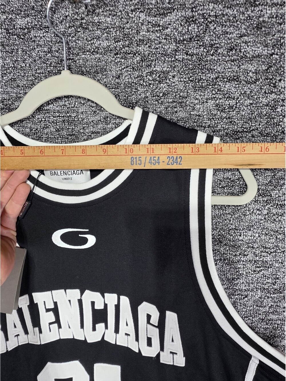 Balenciaga UNIFIT Logo Mesh Basketball Jersey Tank Men's Black White S - Picture 5 of 12